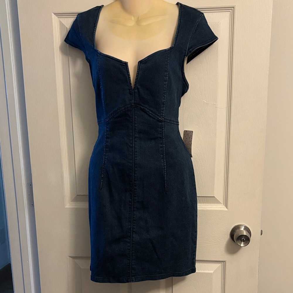 Free People Deep Blue Mini Dress